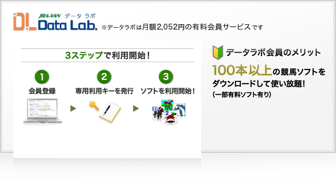 DataLab.�i�f�[�^���{�j ���f�[�^���{�͌��z1,995�~�̗L������T�[�r�X�ł�
[�f�[�^���{����̃����b�g]100�{�ȏ�̋��n�\�t�g���_�E�����[�h���Ďg������I�i�ꕔ�L���\�t�g�L��j