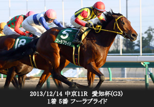 2013/12/14 中京11R 愛知杯(G3) 1着 5番 フーラブライド
