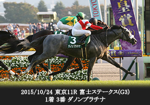 2015/10/24 東京11R 富士ステークス(G3) 1着 3番 ダノンプラチナ
