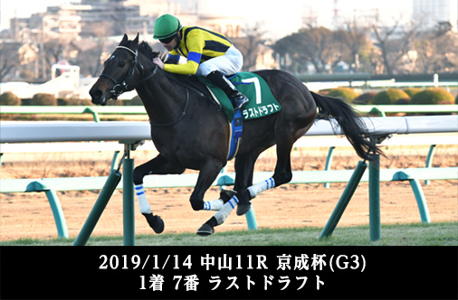 2019/1/14 中山11R 京成杯(G3) 1着 7番 ラストドラフト