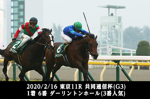 2020/2/16 東京11R 共同通信杯(G3) 1着 6番 ダーリントンホール(3番人気)