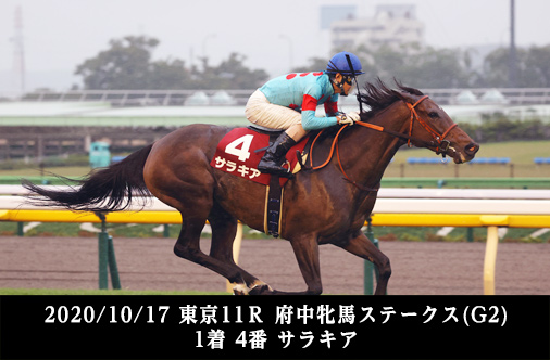 2020/10/17 東京11Ｒ 府中牝馬ステークス(G2) 1着 4番 サラキア