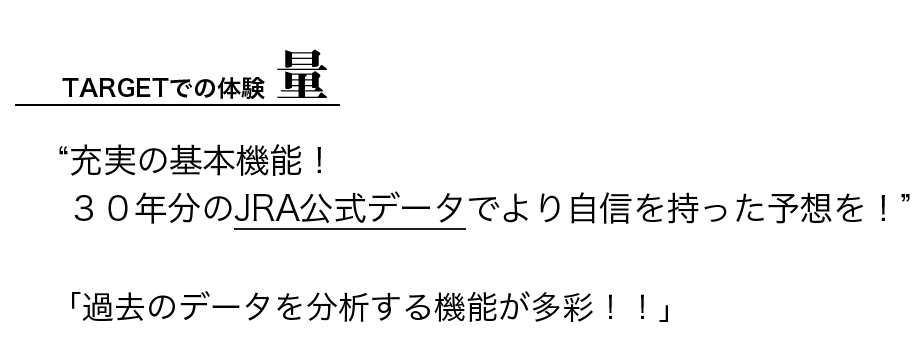TARGETでの体験 量
